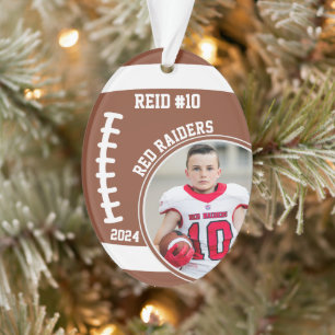 Voetbalspeler Naam Nummer Foto Aandenken #10 Ornament
