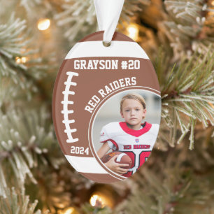 Voetbalspeler Naam Nummer Foto Aandenken #20 Ornament