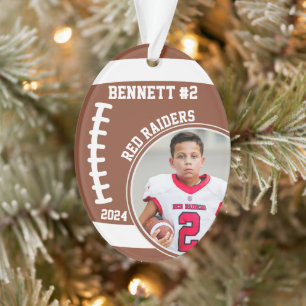 Voetbalspeler Naam Nummer Foto Aandenken #2 Ornament