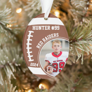 Voetbalspeler Naam Nummer Foto Aandenken #99 Ornament
