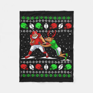 Voetbalspeler Rendier Lelijke Kerst Pyjama Leuk Fleece Deken