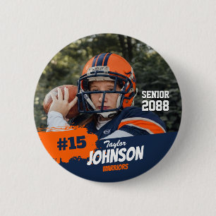 Voetbalspeler Senior Night Aangepaste Foto Sport Ronde Button 5,7 Cm