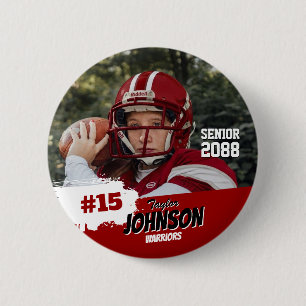 Voetbalspeler Senior Night Aangepaste Foto Sport Ronde Button 5,7 Cm