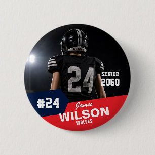 Voetbalspeler Senior Night Aangepaste Sportartikel Ronde Button 5,7 Cm
