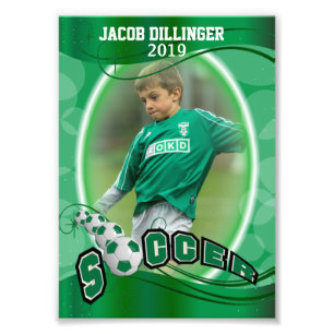 Voetbalspeler - Sjabloon voor decoratieve fotoafdr Foto Afdruk