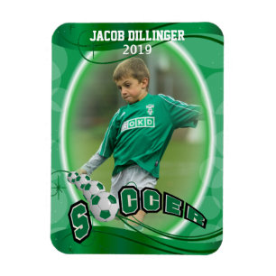 Voetbalspeler - Sjabloon voor decoratieve fotoafdr Magneet