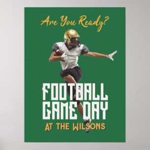 Voetbalspeler Speldag Groen Poster