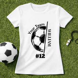 Voetbalspeler Teamnaam & Spelernummer  T-shirt