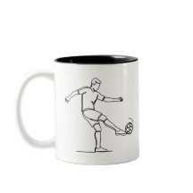 Voetbalspeler Tikkende Lijn Kunst Voetbal Mok