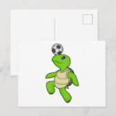 Voetbalspeler Turtle Soccer Briefkaart (Voorkant / Achterkant)