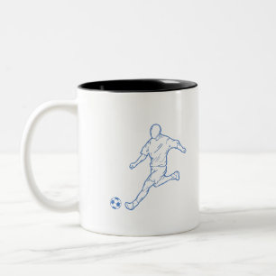 voetbalspeler tweekleurige koffiemok