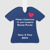 Voetbalspeler Voetbalder op maat Ornament (achterkant)