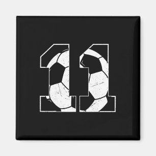 Voetbalspeler voor 11-jarige jongen verjaardag magneet