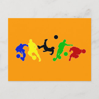 Voetbalspelers football sportfan briefkaart