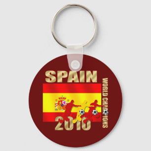 Voetbalspelers Spanje 2010 Buigt het Futbol Art Sleutelhanger