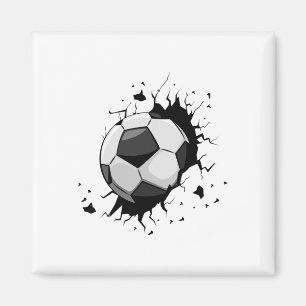 Voetbalspelers Voetbalteam Grafische sporten Voetb Magneet