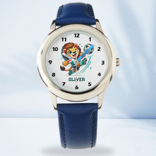 Voetbalster Schattige Leeuw Horloge