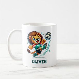 Voetbalster Schattige Lion Koffiemok