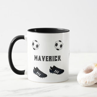 Voetbalster voeg naam tekst toe mok