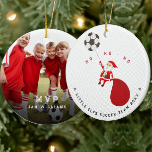 Voetbalteam Coach MVP Sinterklaas Kerstmis Keramisch Ornament