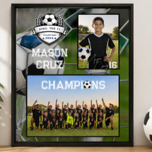 Voetbalteam Foto-herinneringsmaat Poster