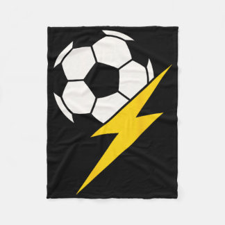 Voetbalteam met gele bliksemschicht Teamcoach Fleece Deken