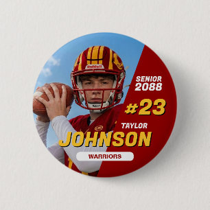 Voetbalteam Senior Night Aangepaste Kleur Sporten Ronde Button 5,7 Cm