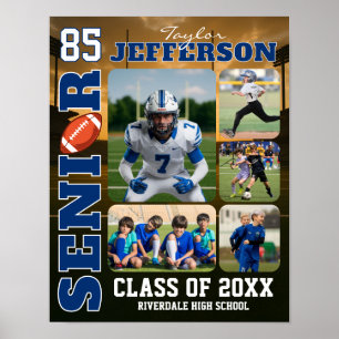 Voetbalteam Senior Night Sport Foto Collage Poster