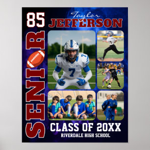 Voetbalteam Senior Night Sportsfotocollage Poster