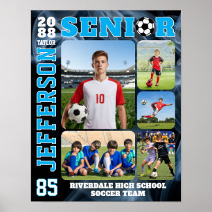 Voetbalteam Senior Speldag Fotocollage Poster