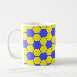 Voetbaltextuur - Geel & Blauw  Koffiemok