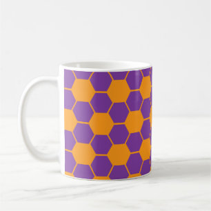 Voetbaltextuur - Paars & Oranje  Koffiemok