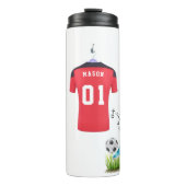 Voetbalthema | Gepersonaliseerd Thermosbeker (Voorkant)