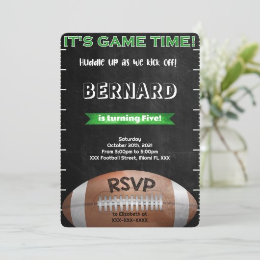 Voetbaluitnodiging Kaart (Staand voorkant)