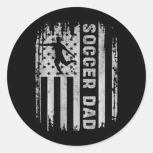 Voetbalvader Amerikaanse vlag VS op CK Vader Voetb Ronde Sticker