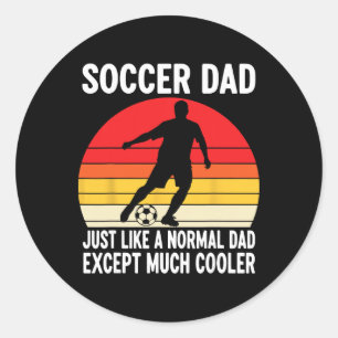 Voetbalvader net als een normale vader behalve vee ronde sticker