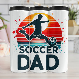 Voetbalvader: Sunset Striker Silhouette Thermosbeker