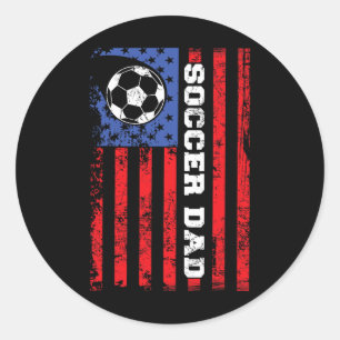 Voetbalvader Usa Vlag All American Vaders Ronde Sticker
