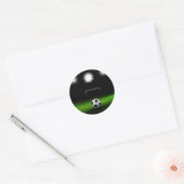 Voetbalveld met Bal Ronde Sticker (Envelop)