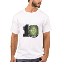 Voetbalveld Minimalistisch T-shirt met Nummer 10