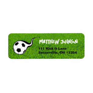 Voetbalveld retouradreslabels sport etiket
