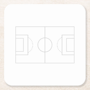 voetbalveld vierkante kartonnen onderzetter