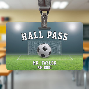 Voetbalveld Voetbalcoach Gymzaal Klas Hall Pass Badge