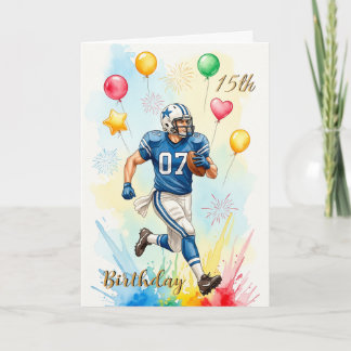 Voetbalverjaardagskaart, Ballonnen, Vuurwerk, Pret Kaart