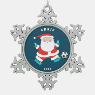 Voetbalverzamelaarsobject Tin Sneeuwvlok Ornament
