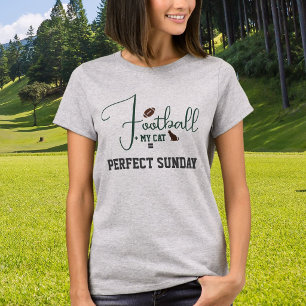 Voetbalwedstrijd Dag Kat Moeder Script Groen Licht T-shirt