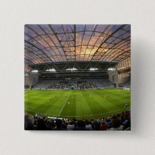 Voetbalwedstrijd, Forsyth Barr Stadium, Dunedin Vierkante Button 5,1 Cm