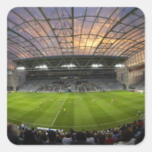 Voetbalwedstrijd, Forsyth Barr Stadium, Dunedin Vierkante Sticker