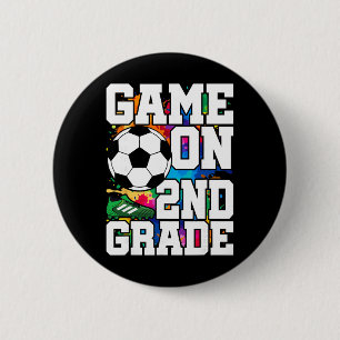 Voetbalwedstrijd op 2e leerjaar Byck naar school S Ronde Button 5,7 Cm