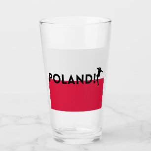 Voetbalwedstrijd Polen Fan Trots Dag Glas